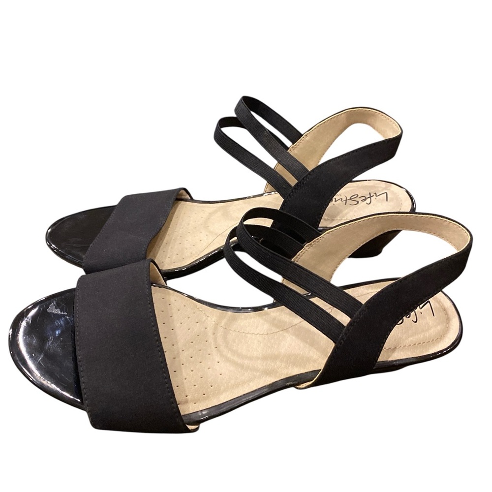 Life Stride Black Strappy Heels